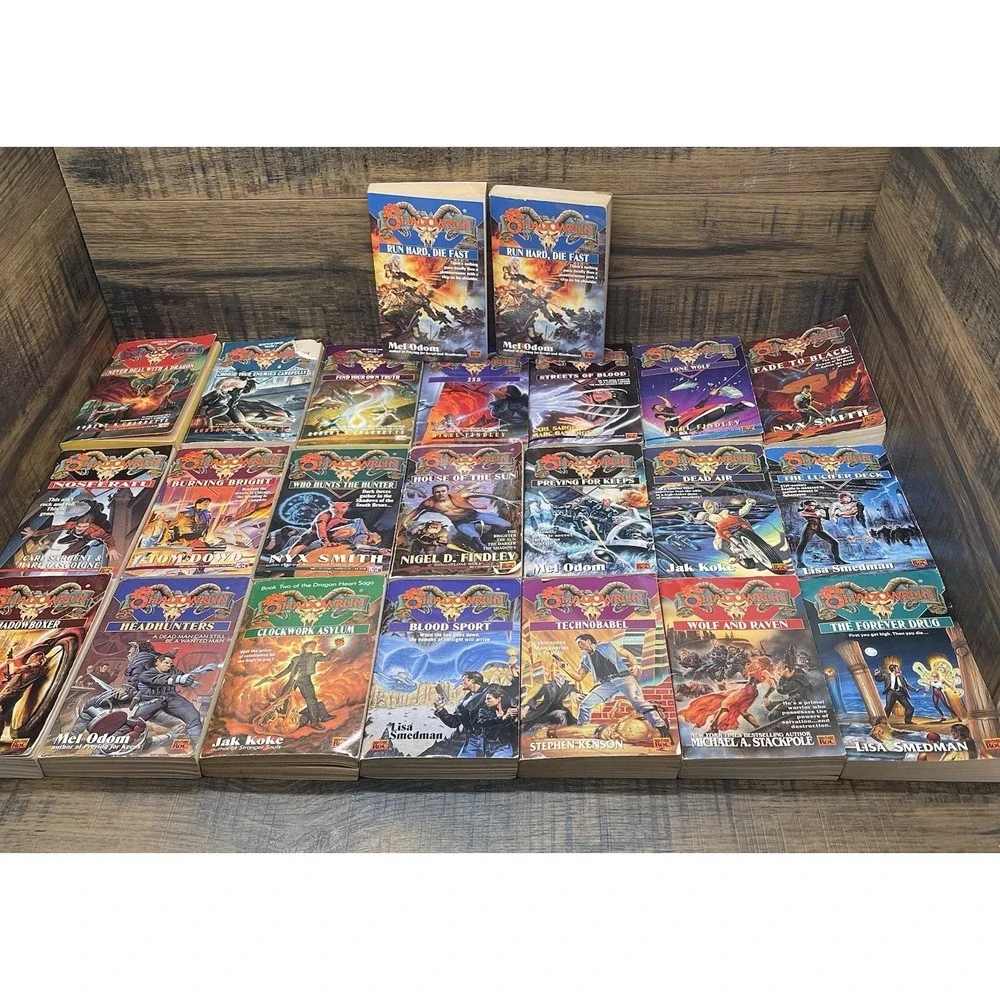 Shadowrun Paperback Lot of 23 Books Cyberpunk Fantasy ROC 1990s